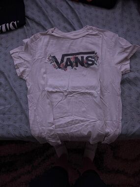 Vans White Tee with Floral Logo